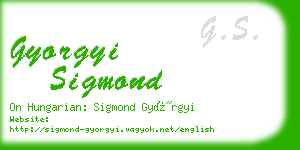 gyorgyi sigmond business card